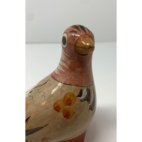 Tonala Mexican Bird Folk Art Pottery Pheasant Design Vintage Hand Painted - Picture 7 of 16